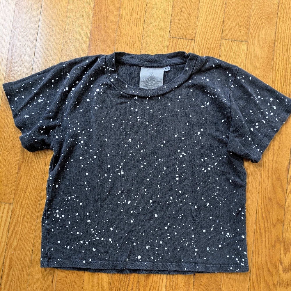 Jungmaven Washed Black Speckled Crop Top